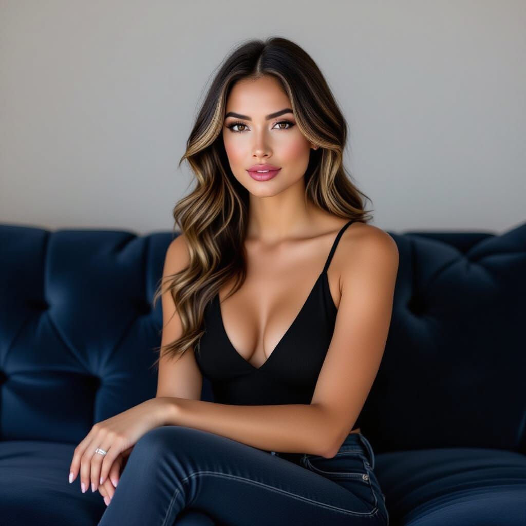 Hispanic Woman Posing in Fashion Photography Style