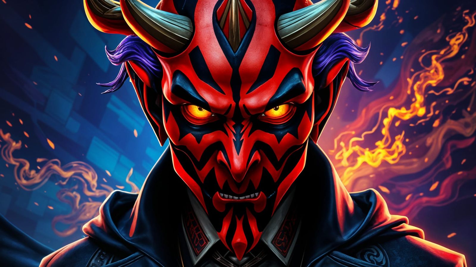 Garga-Maul: Smurfs X Star Wars Mashup Portrait