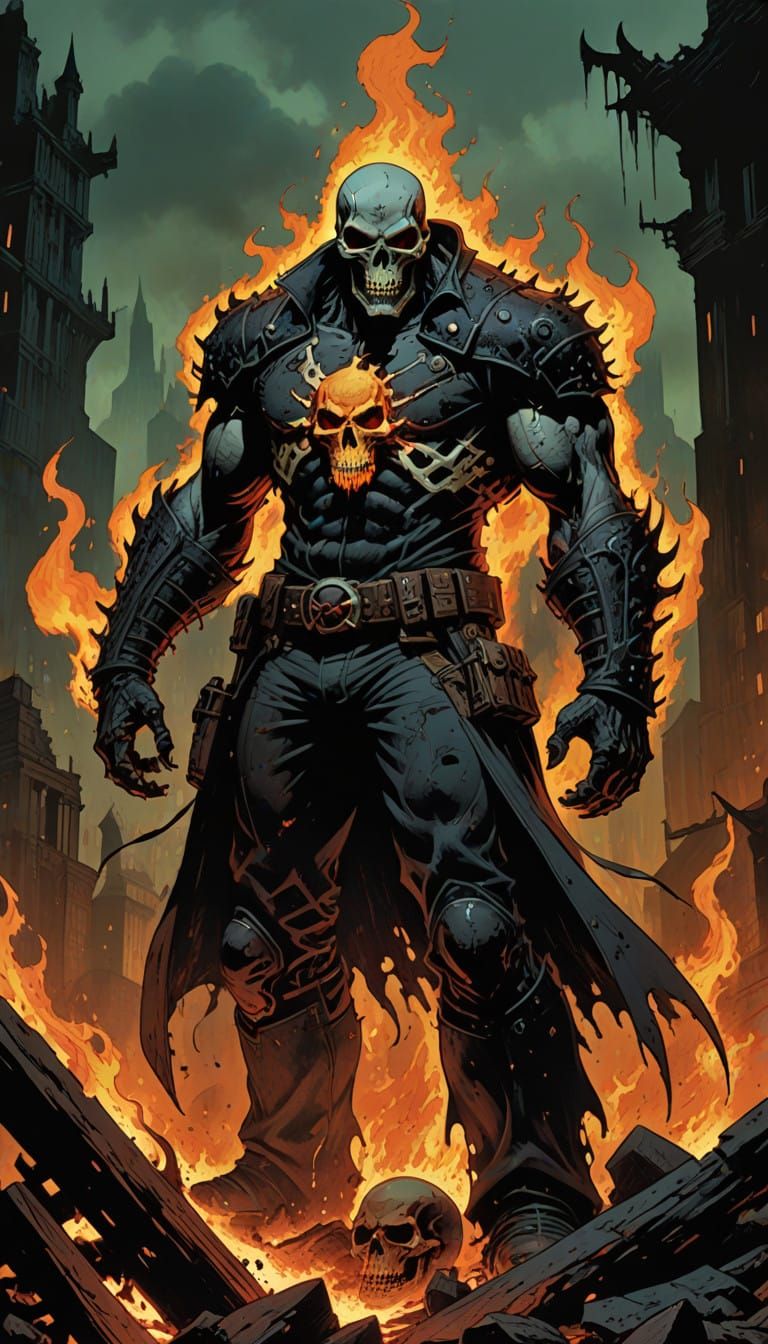 Cyberpunk Hell Lord Blazes Through Infernal Realms