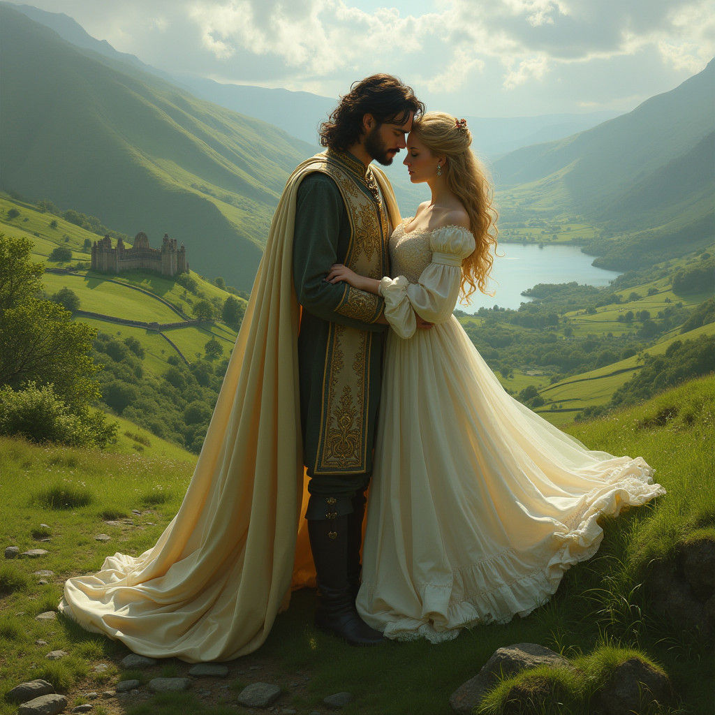 Prince and Princess in Emerald Irish Valley