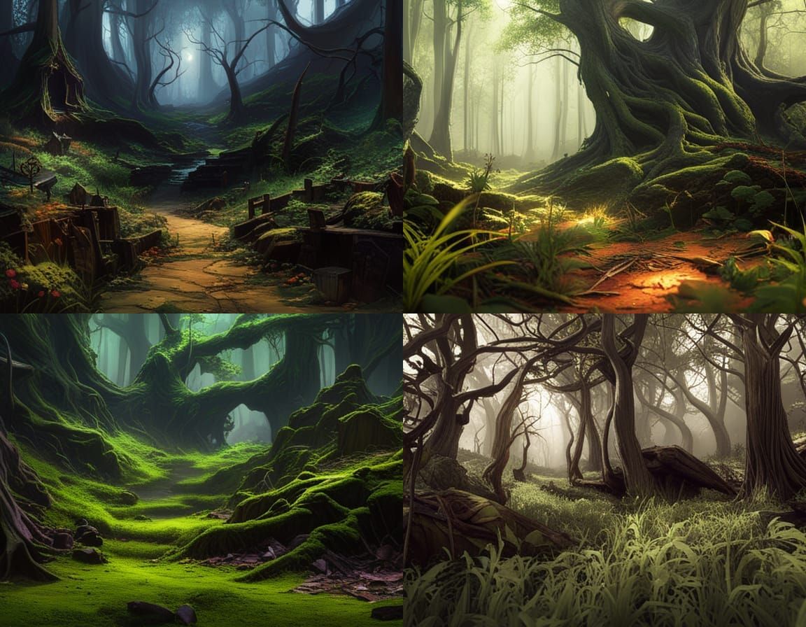Haunted Woods Dark Fantasy Concept Art