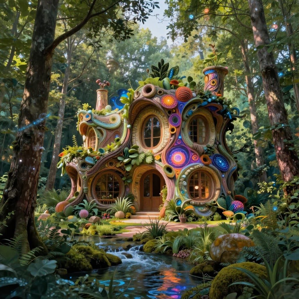 Enchanting Elf House in Dense Forest