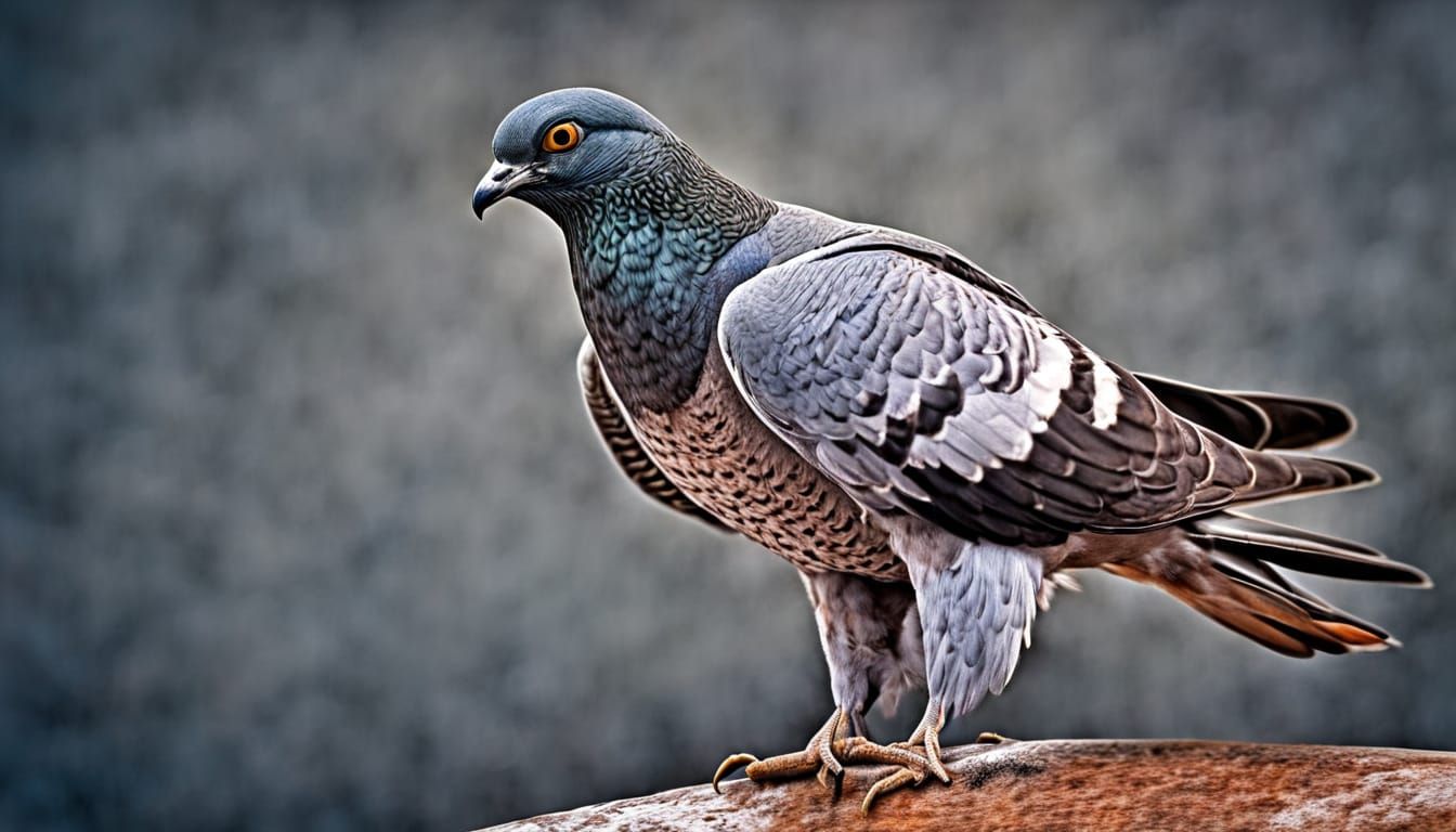 Pigeon Impersonates Peregrine Falcon in Hyperrealistic HDR