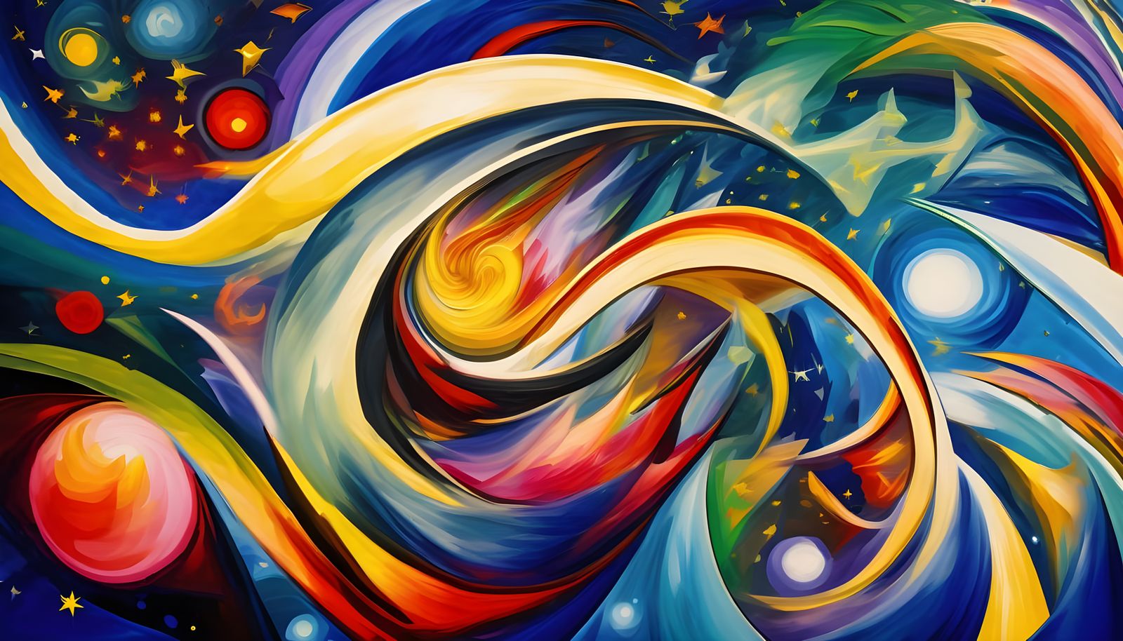 Abstract Expressionist Vortexes in Dynamic Brushstrokes