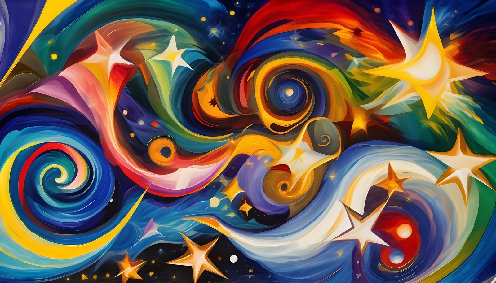 Abstract Expressionist Vortexes in Opalescent Colors