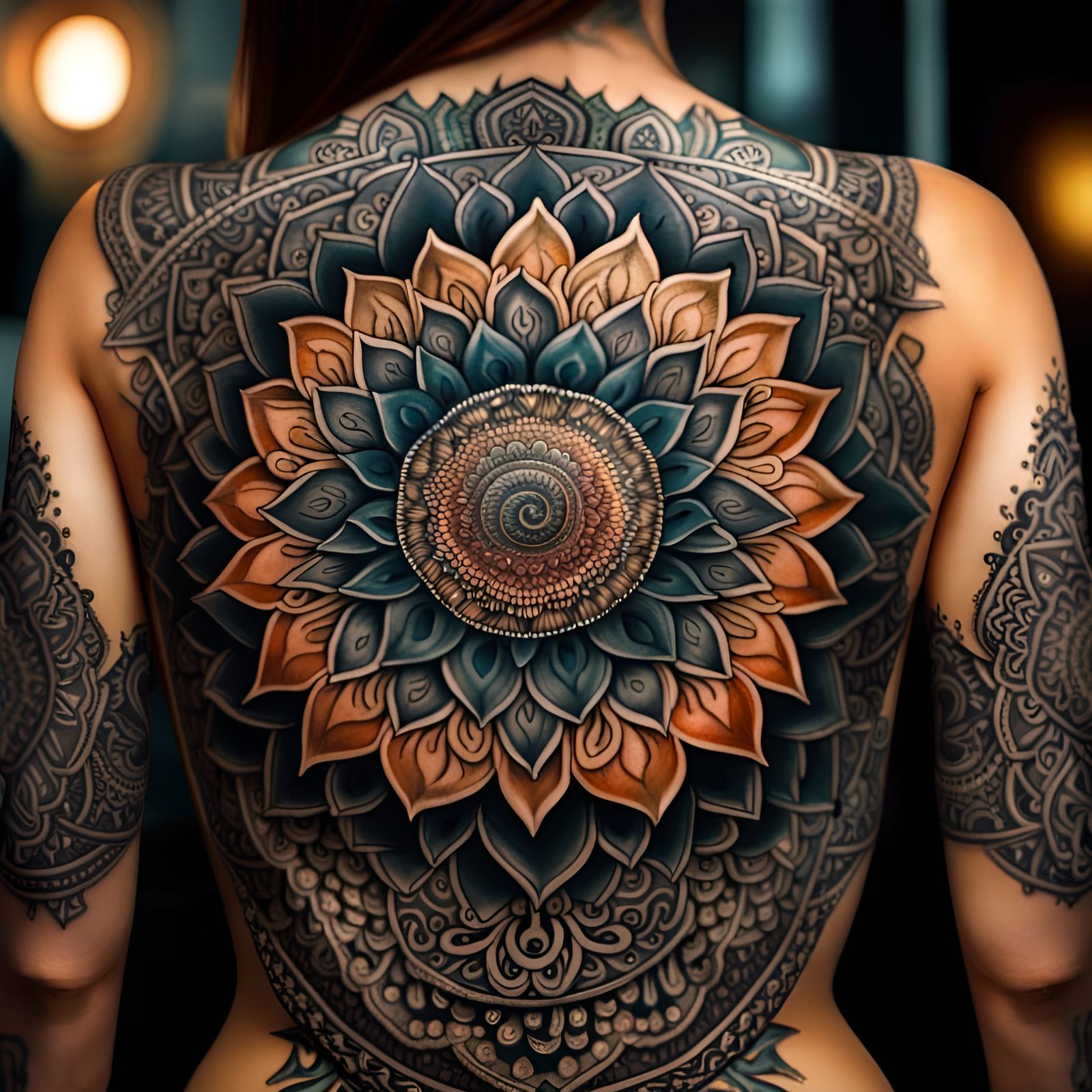 Spectacular Mandala Tattoo Art on Woman's Back