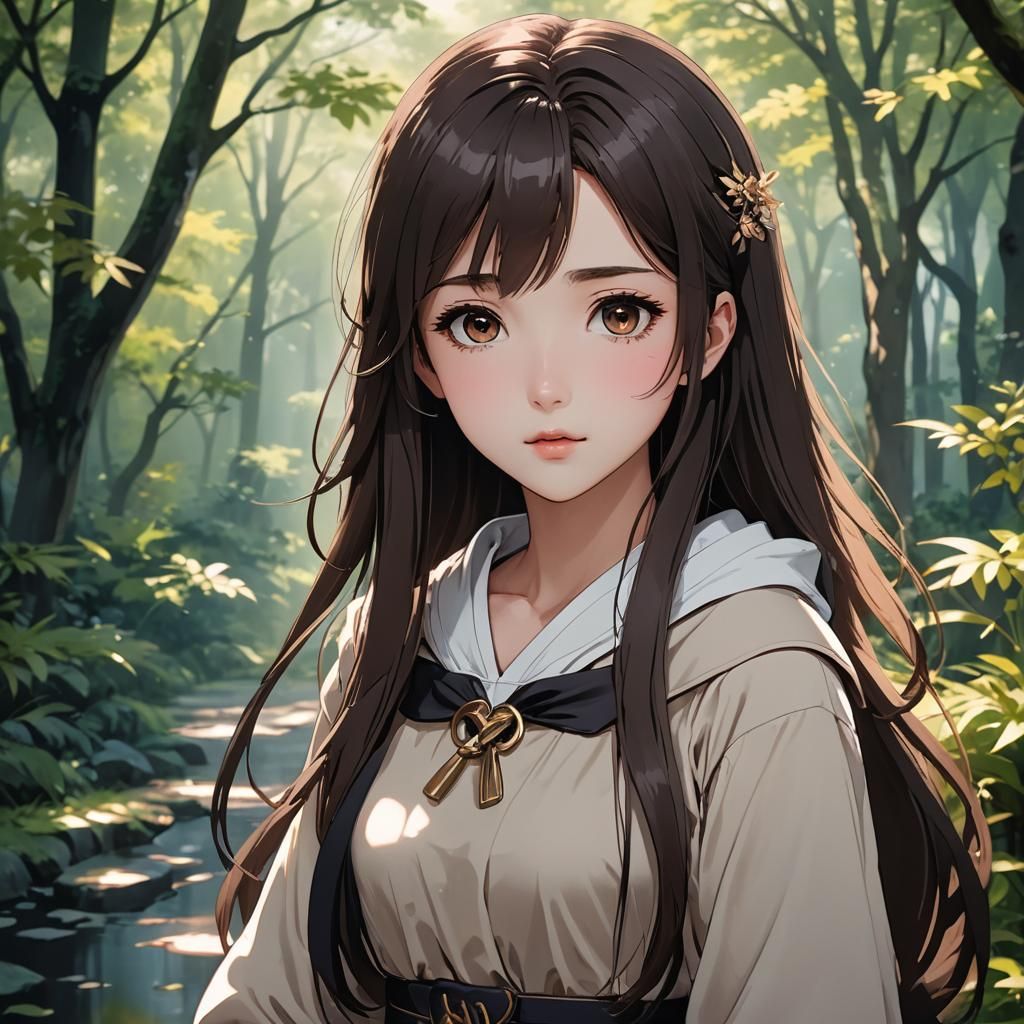 Anime Portrait of Delicate Girl in Studio Trigger Style