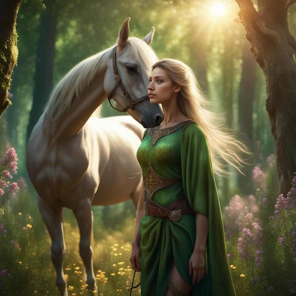 Fantasy Centaur in Magical Forest Illustration