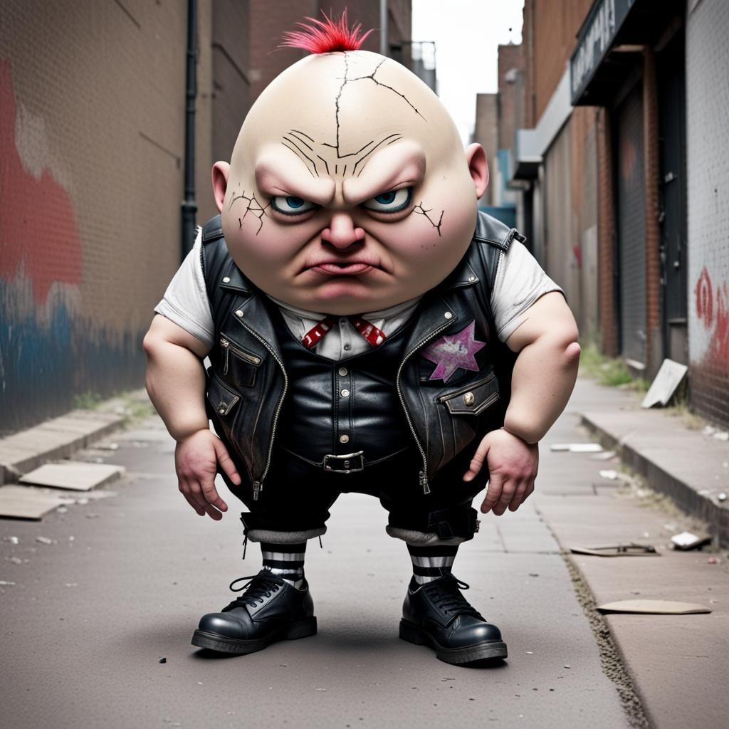 Humpty Dumpty as Street Punk with Crack