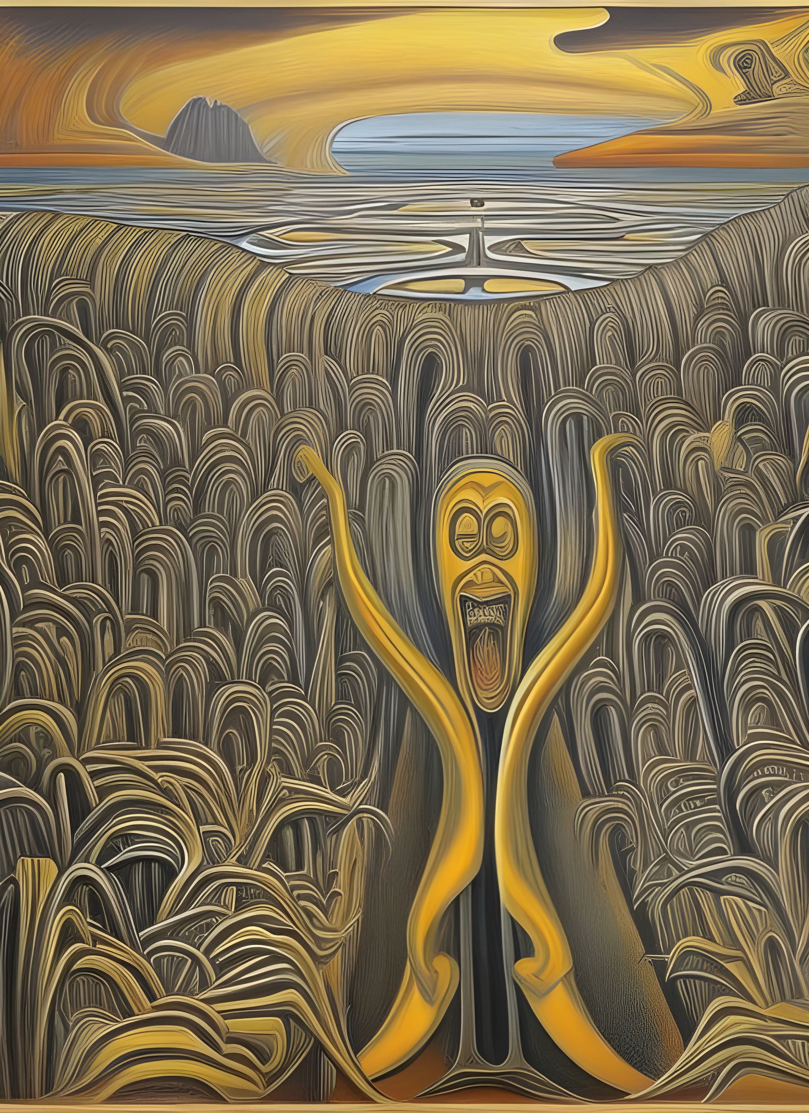 Surreal Scream: Dalí, Escher, Giger, and Basquiat Styles