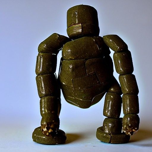 Golem Sculpture Assembled from Pills and Needles