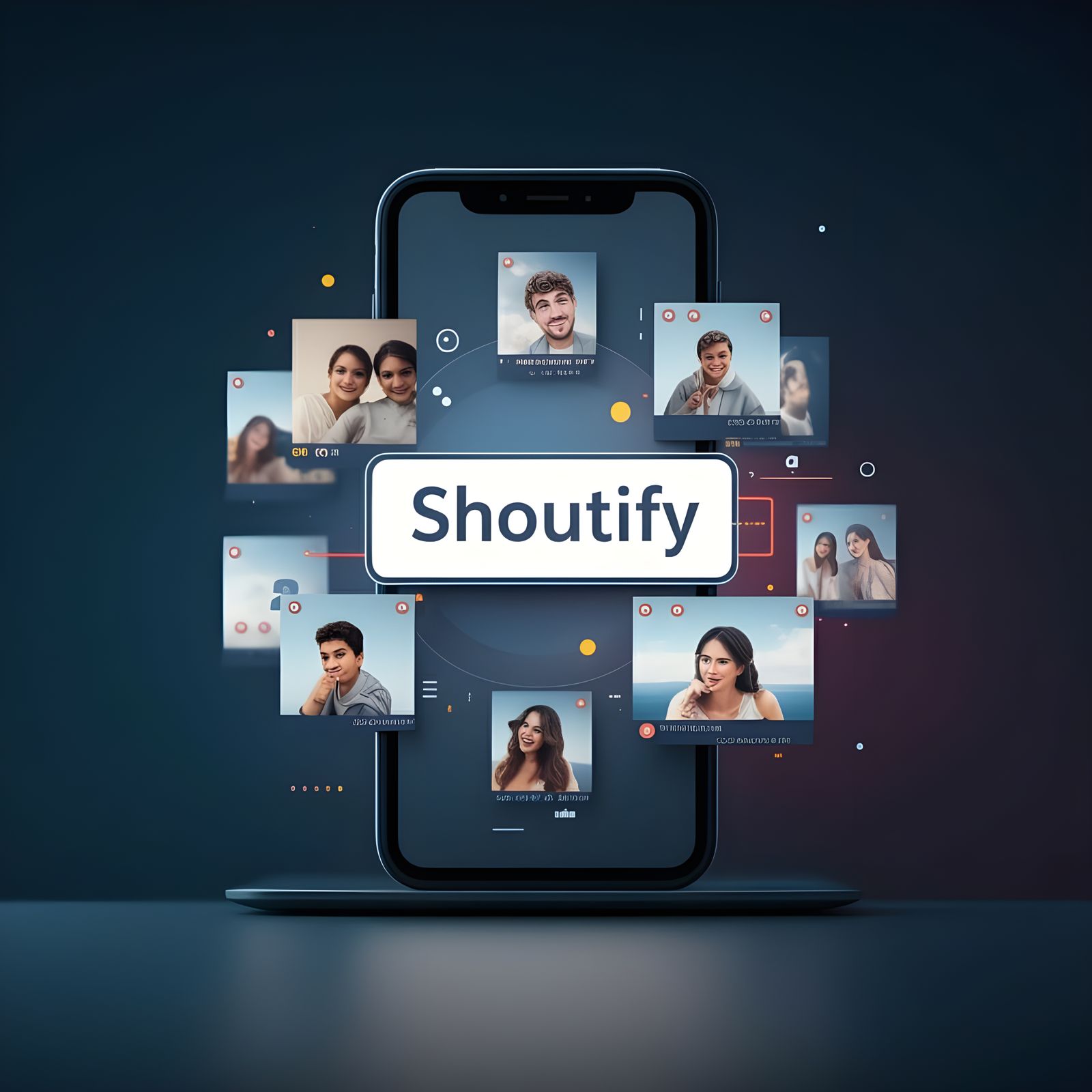 Cyberpunk Social Media Hub with Shoutify Sign