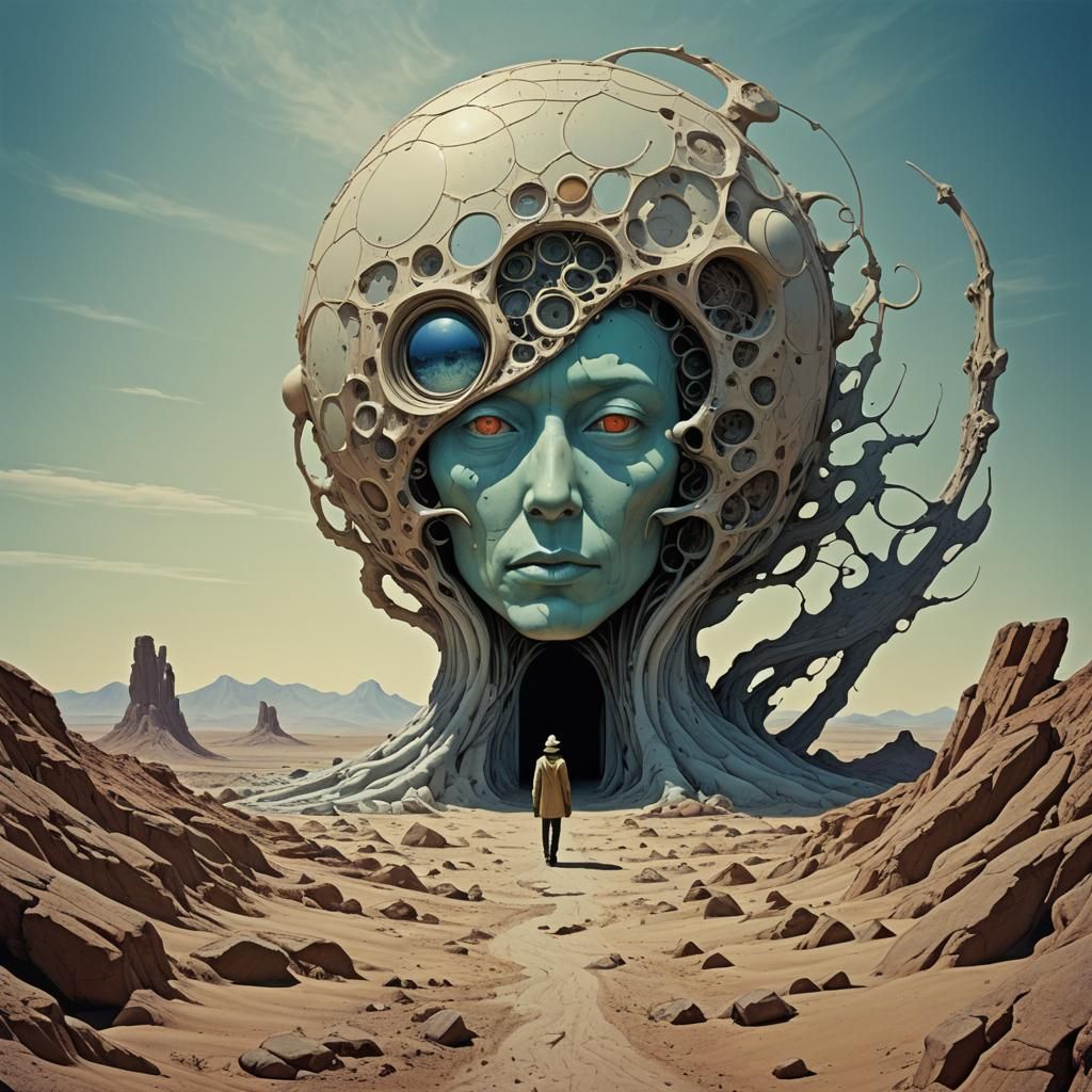 Surreal Minimalist Photography in Moebius Style