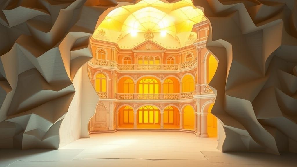 Paper Villa in Golden Light