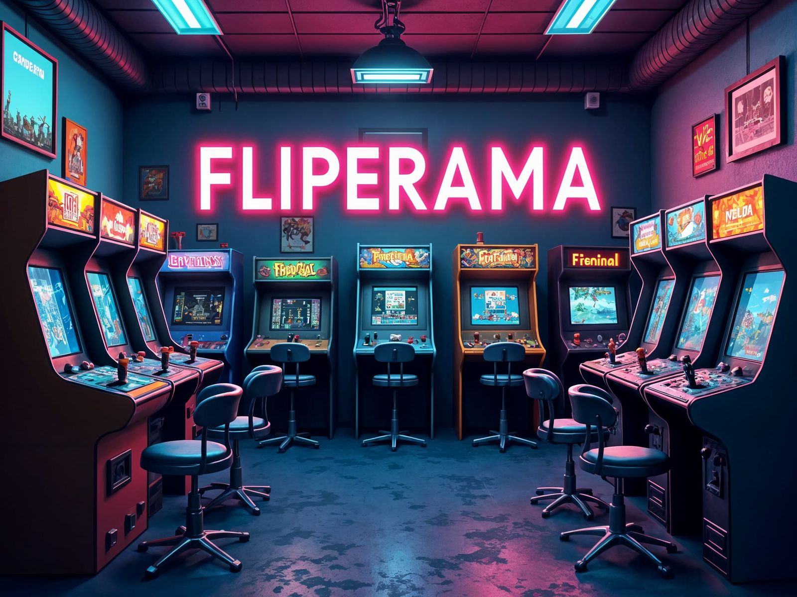 Pixel Art Arcade Banner for Fliperama