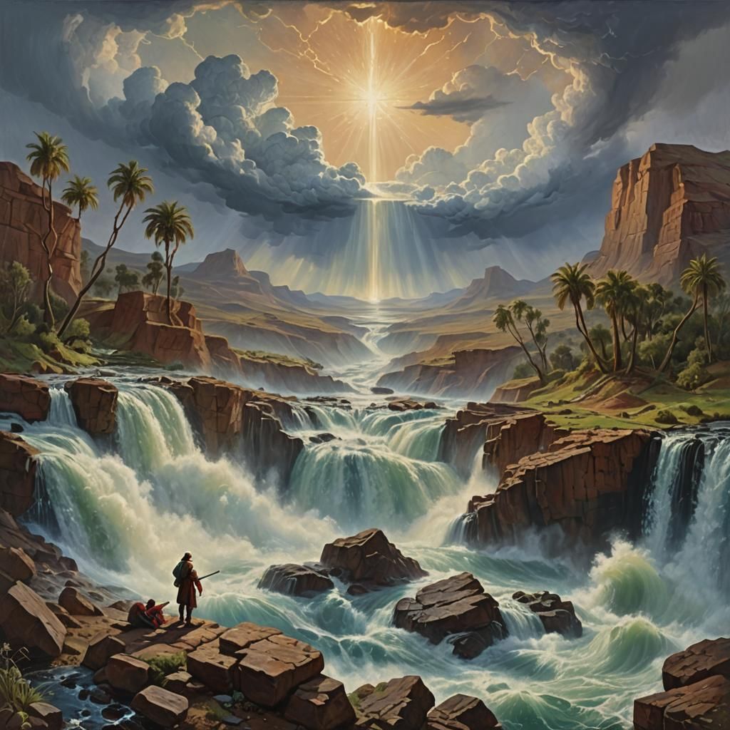 Biblical Flood as an Oil Painting