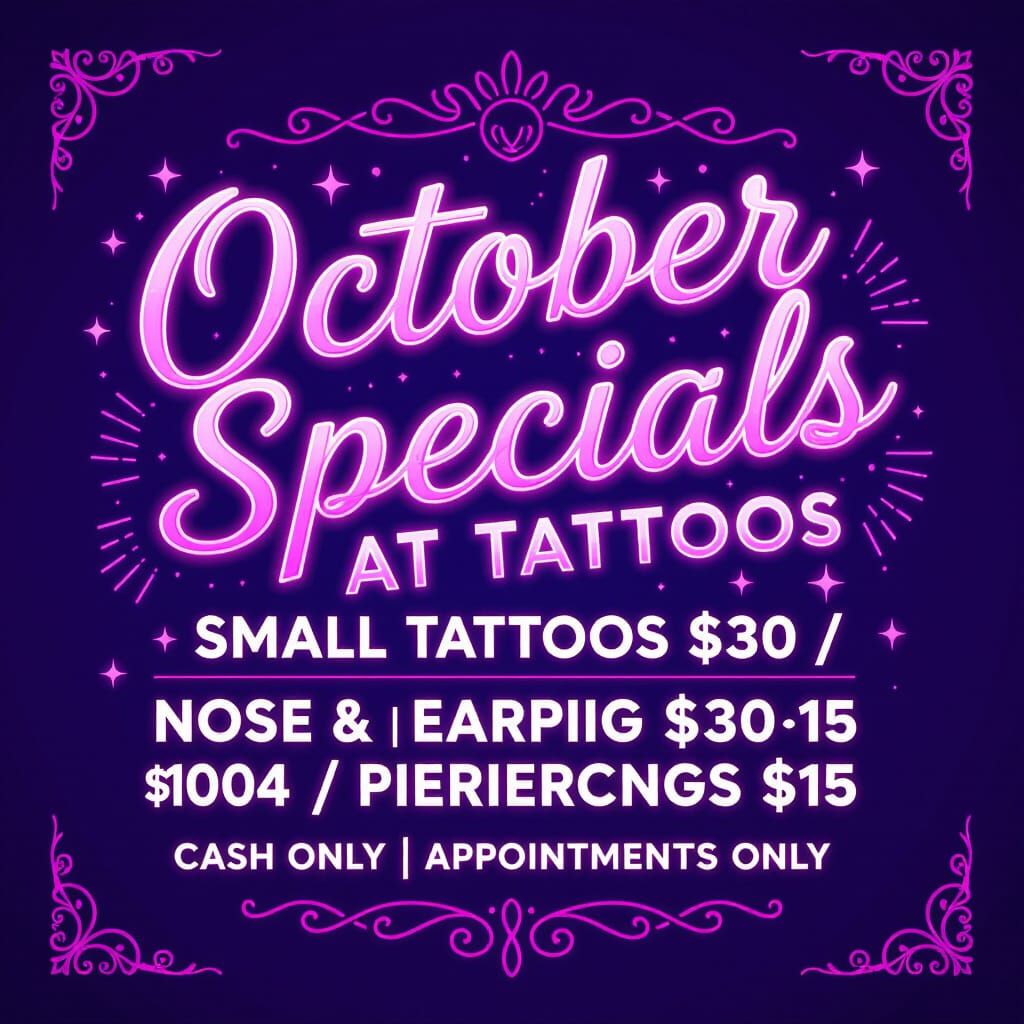 Neon Tattoo Flyer for Torrez Ink with Hot Pink & Purple