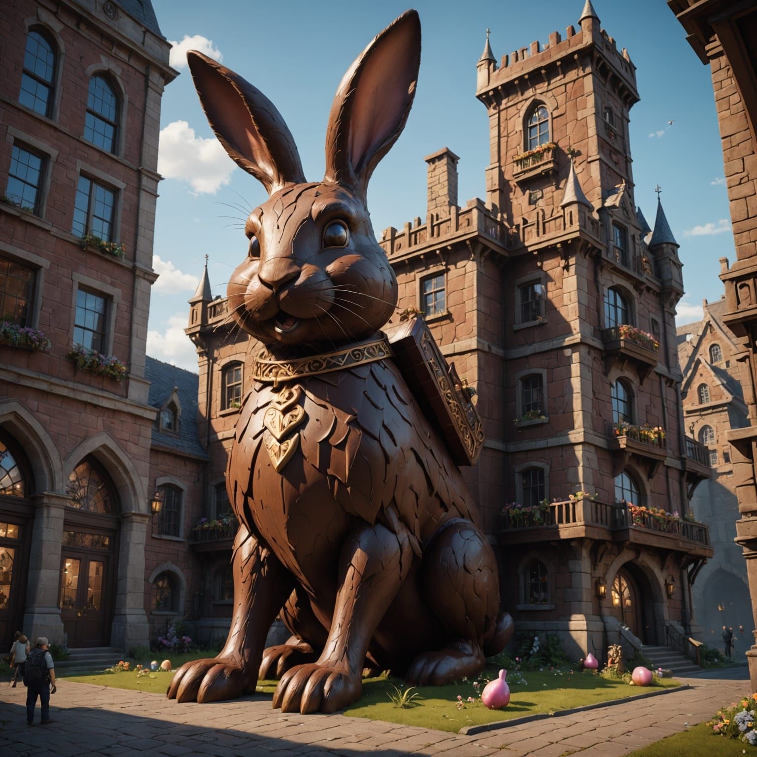 Giant Chocolate Bunny Matte Painting