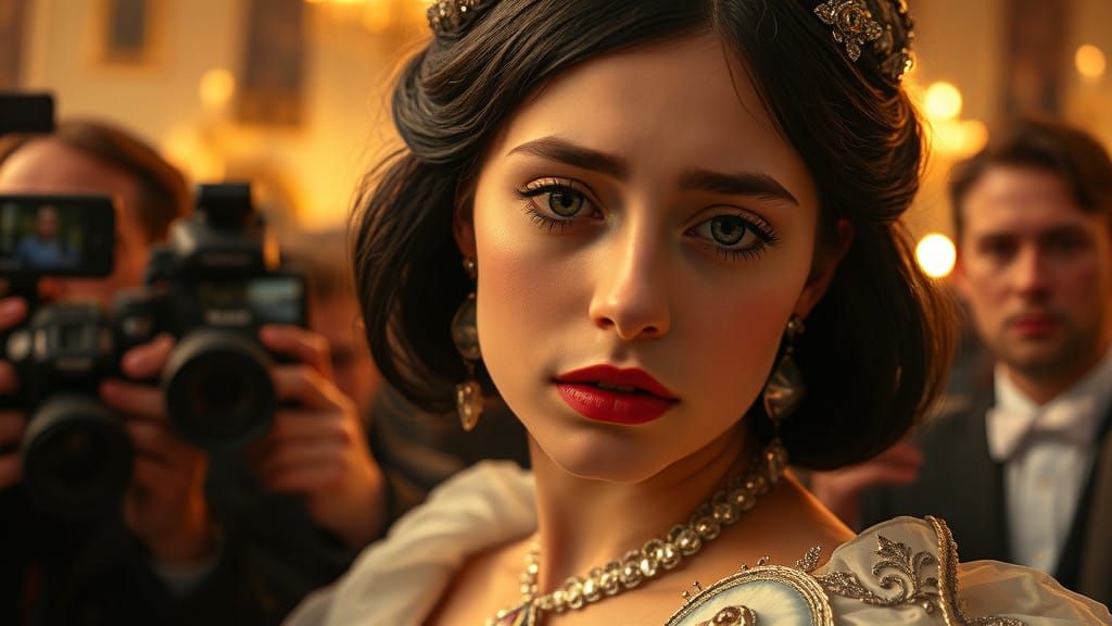 Romantic Paparazzi Portrait of Young Marie Antoinette in a C...