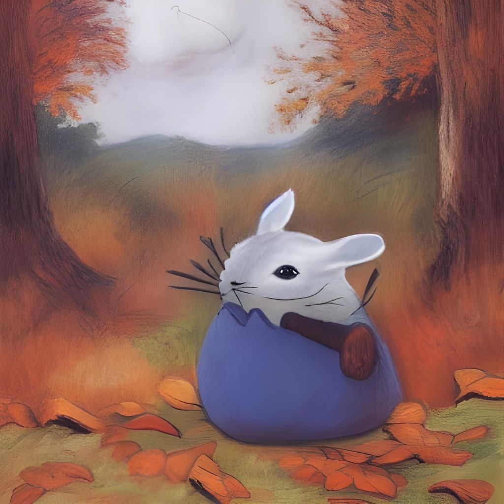 Animals Sheltering From Autumn Storm, Oil Painting