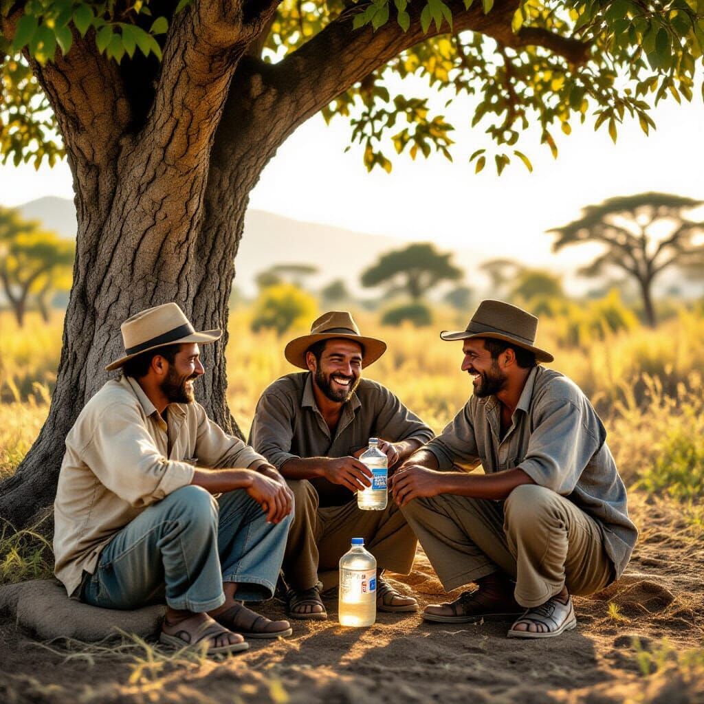 Day Laborers Resting in Sunlight