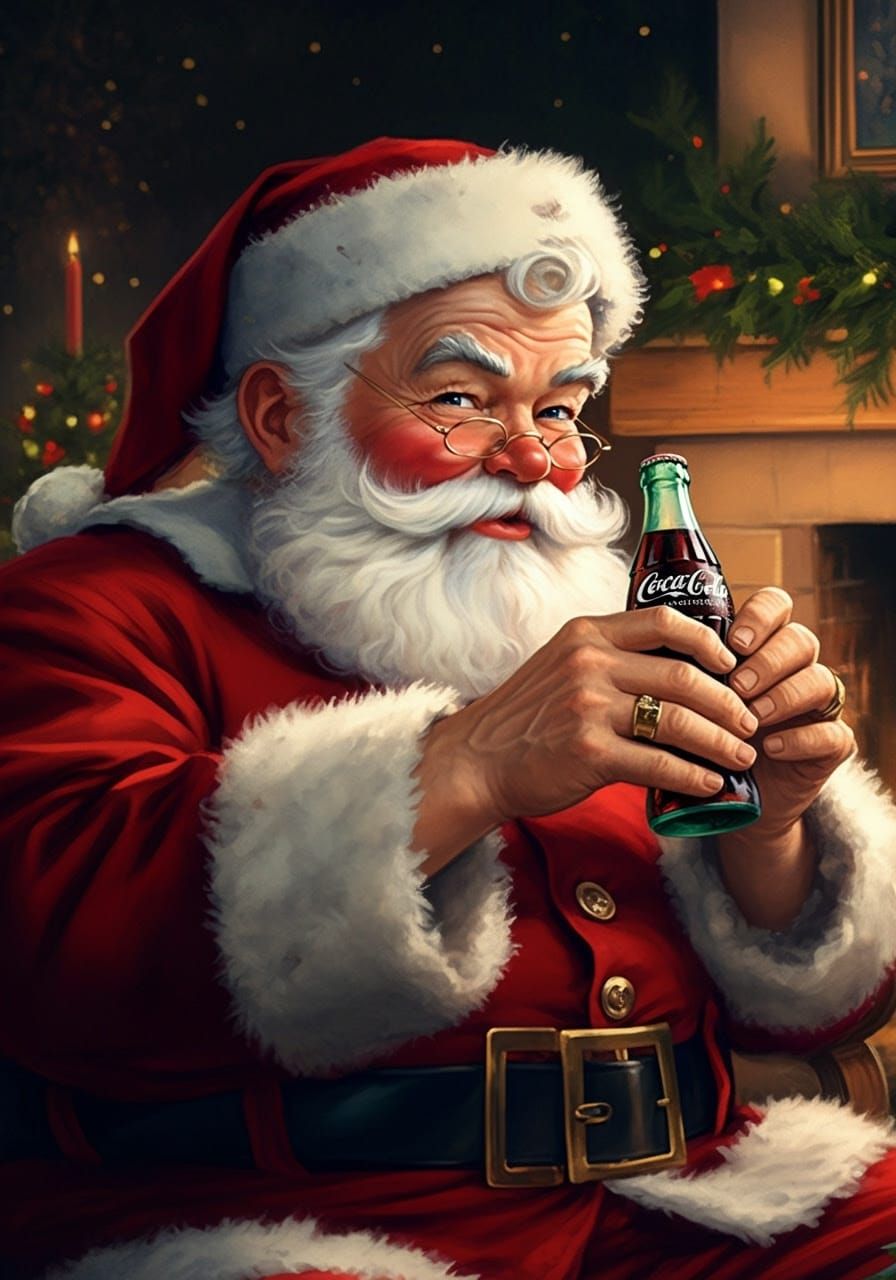 Jolly Santa Claus in Warm Christmas Setting