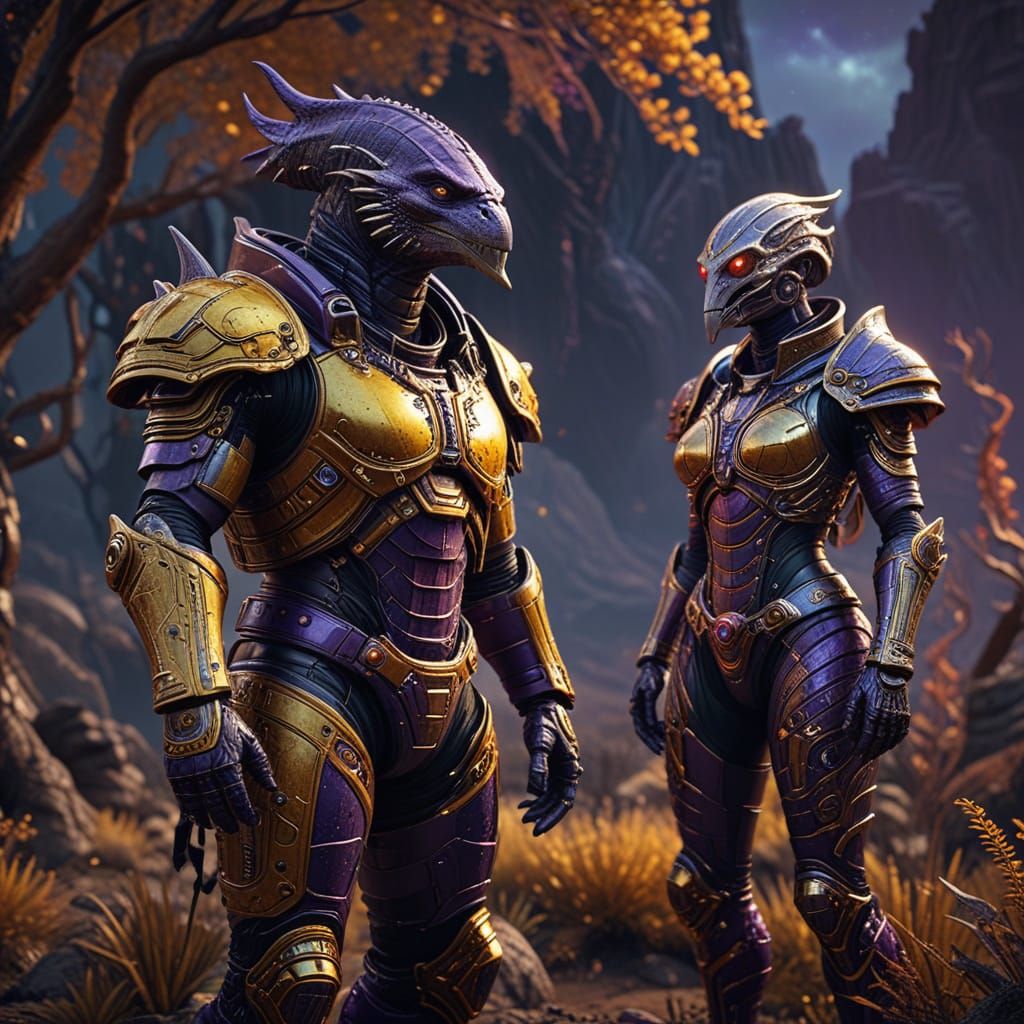 Cyberdark Alligator Orc and Pelican Orc Standoff at Alien Me...