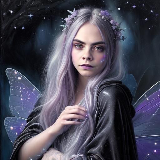 Ethereal Fairy Releasing Glowing Dust: Oil Painting