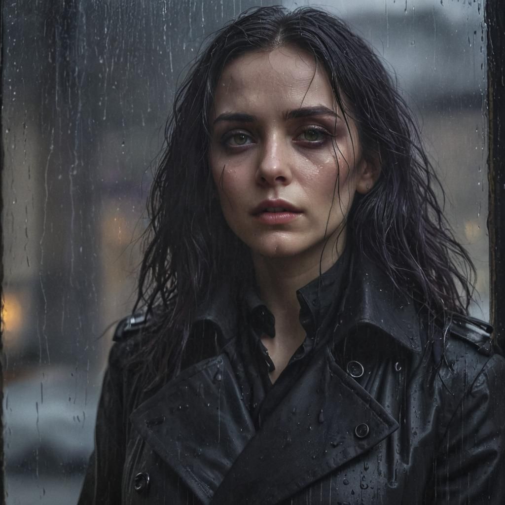 Goth Woman in Muted Purple Hues