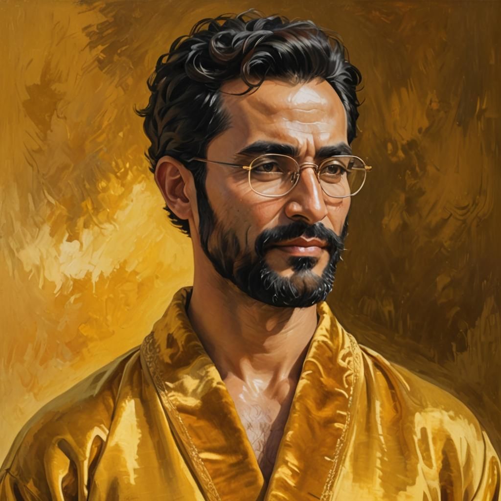 Golden Bathrobe: A Neo-Impressionistic Portrait