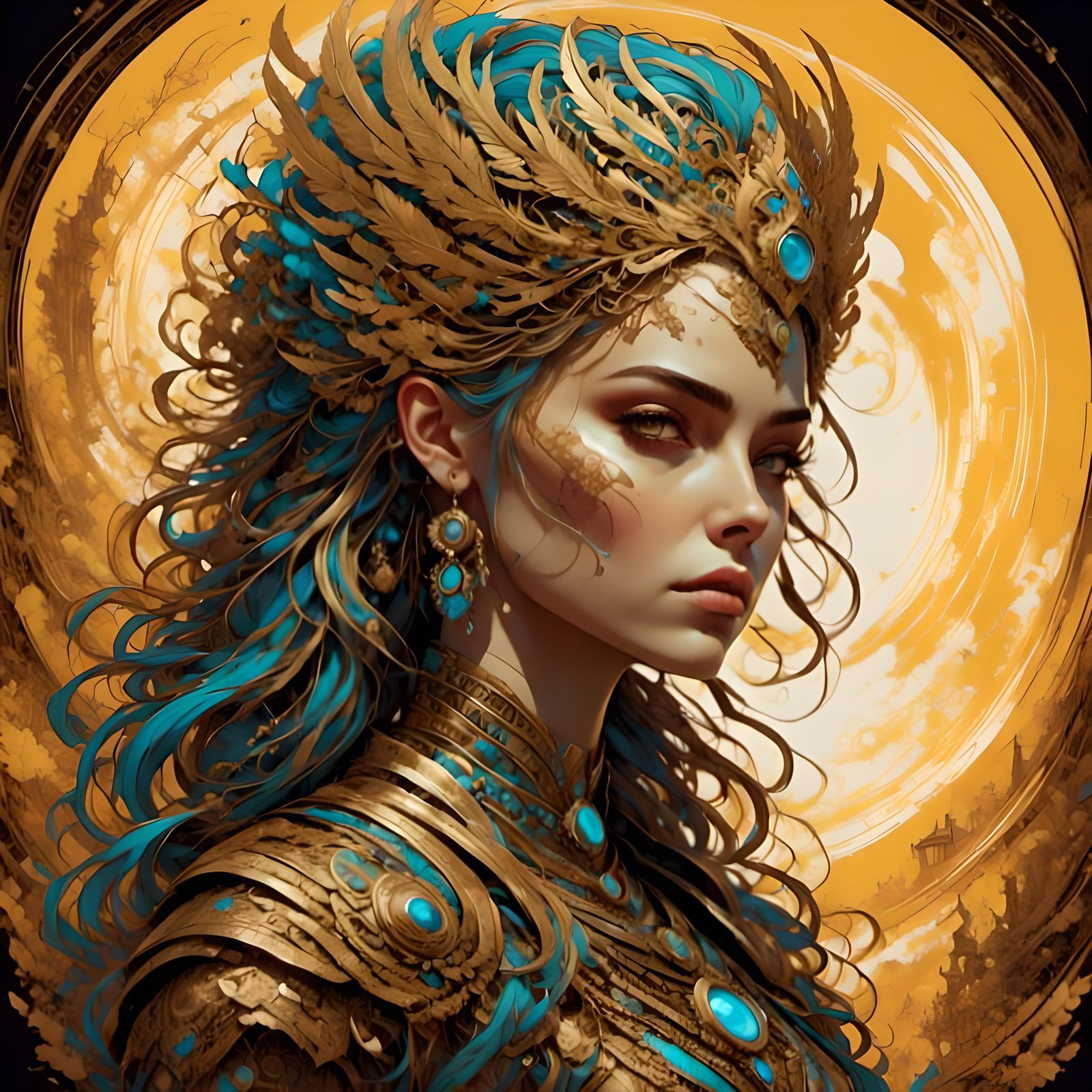 Detailed Gouache Woman in Hyper-Realistic 3D