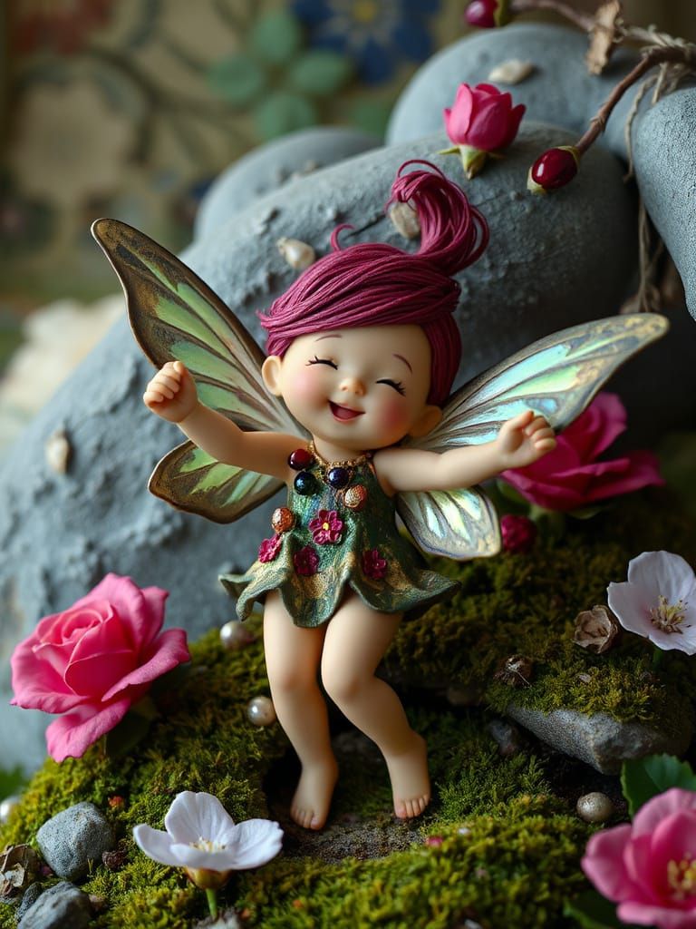 Playdough Fairy Dancing in Japonisme Style