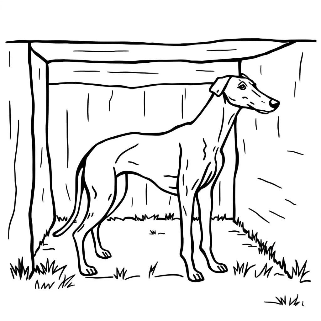Greyhound in a Kennel Abstract Art