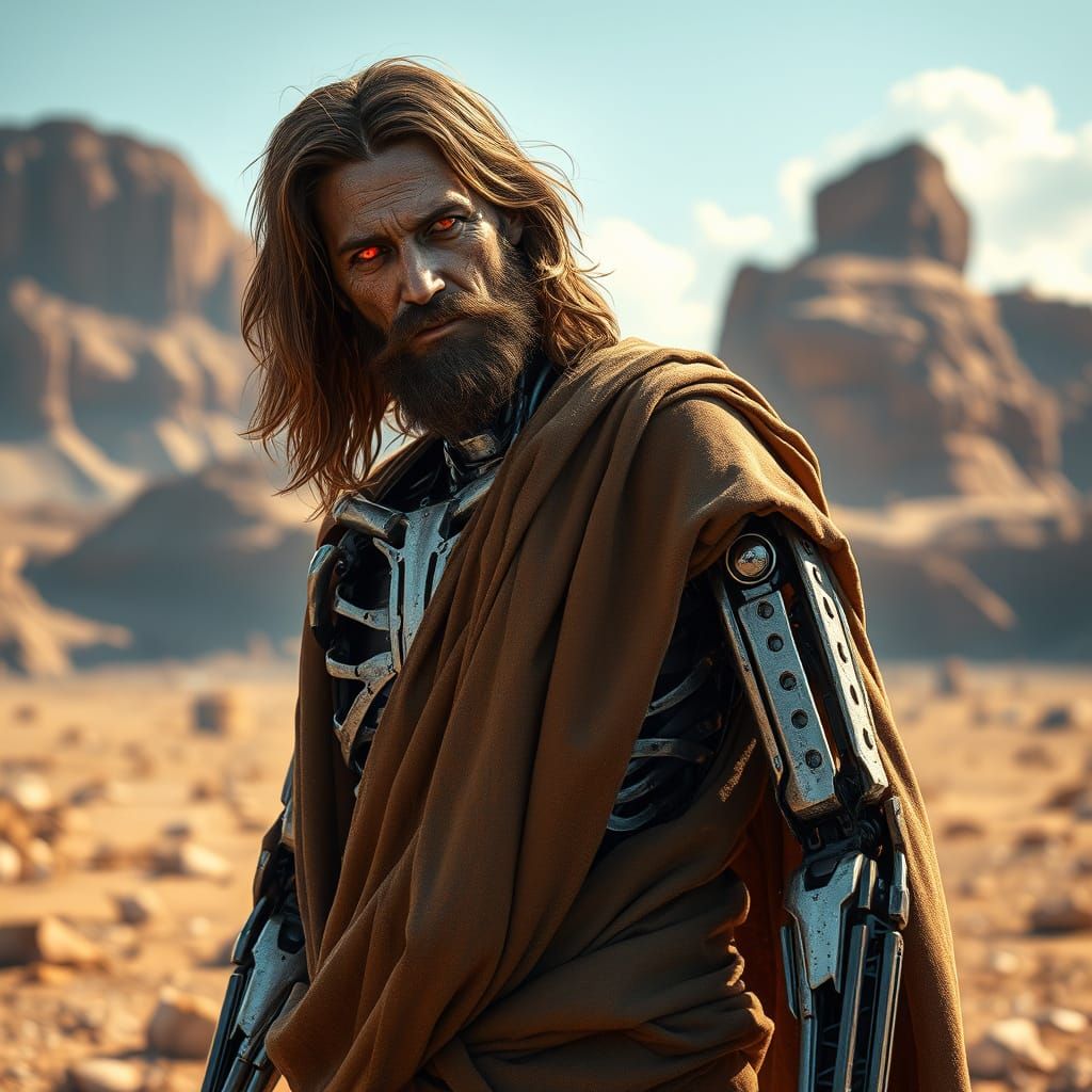 Cybernetic Jesus Emerges from the Wasteland in a Whimsical P...