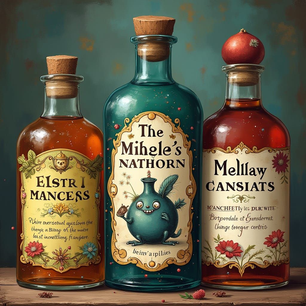 Magical Potions in Whimsical Bottles
