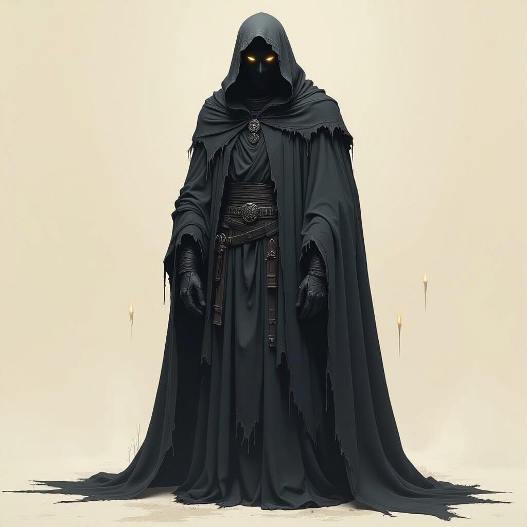 Ominous Creature in Dimly Lit Gothic Room