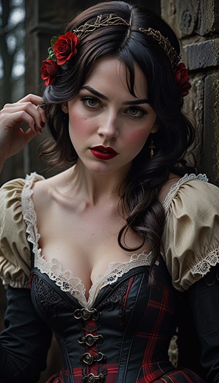 Cinematic Snow White in Moody, Hyperrealist Style