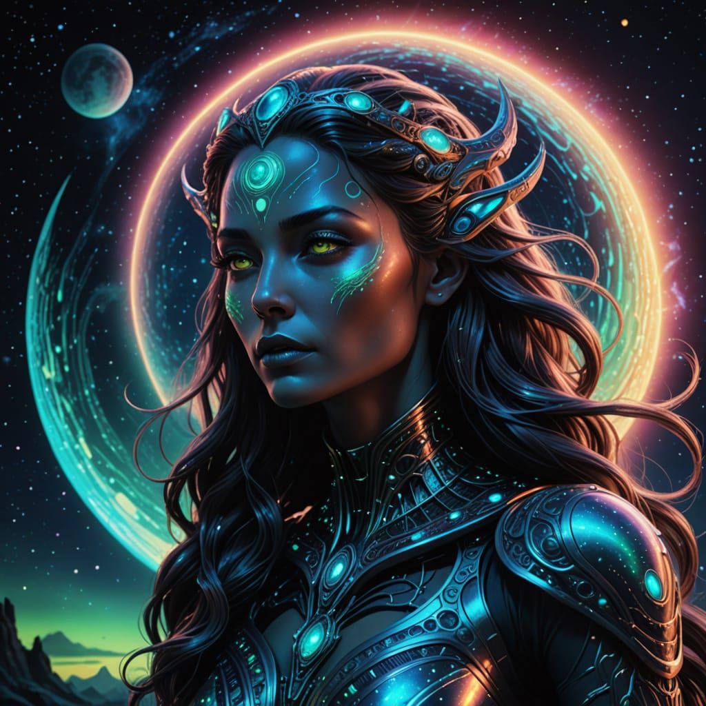 Surreal Goddess of the Cosmic Galaxy