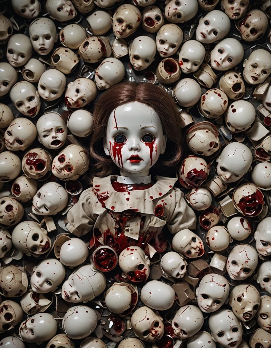 Grotesque Doll Factory Horror Scene