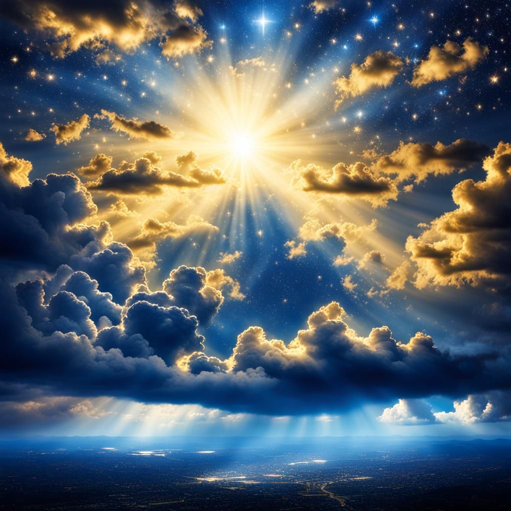 Golden Stars in an Indigo Sky