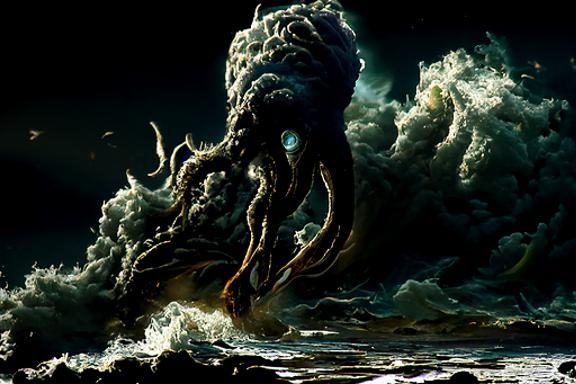 Eldritch Horror Rising: A Lovecraftian Digital Painting