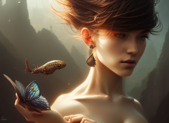 Hyperrealistic Tranquility Inspired by Artgerm and Rutkowski