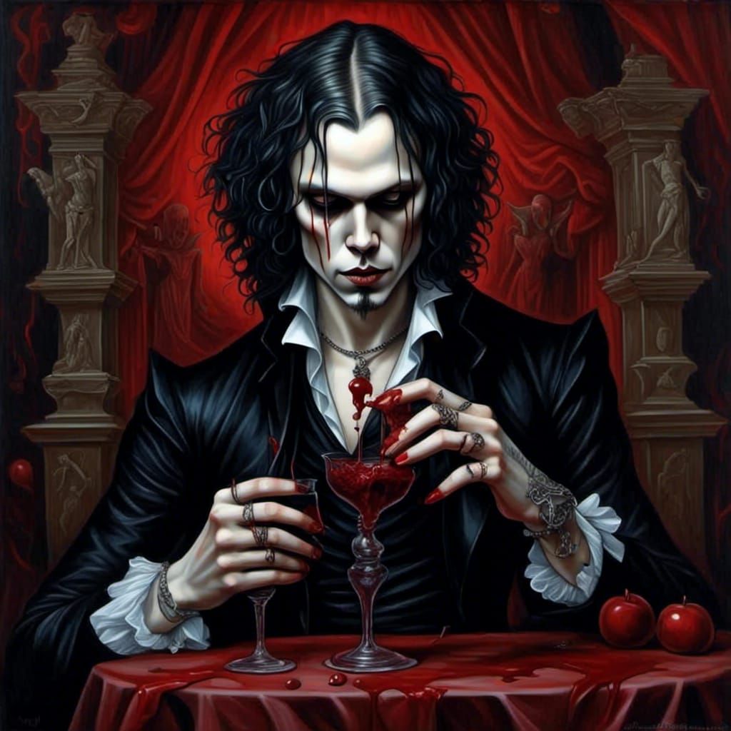 Ville Valo as Vampire in Crimson Ink Style