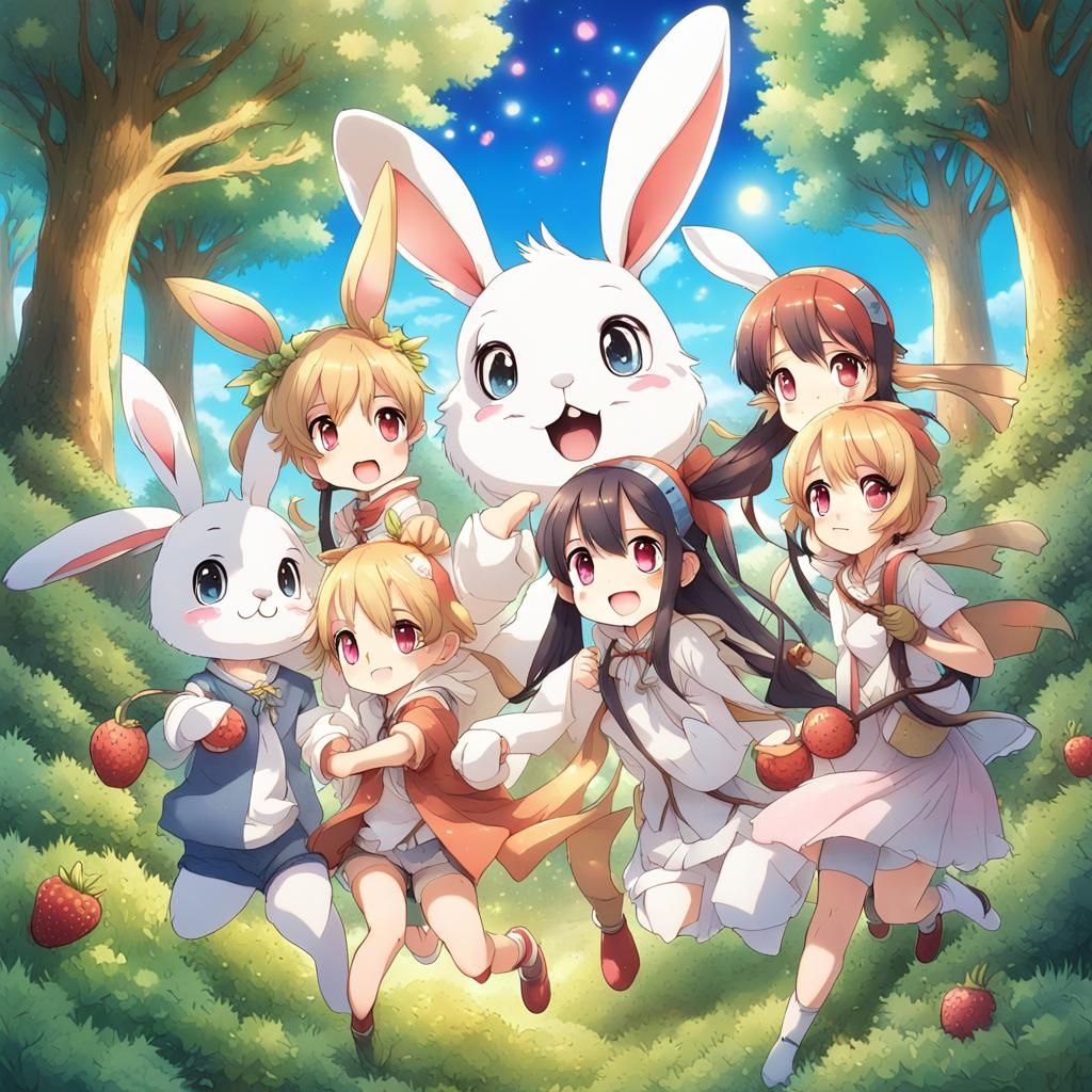 Enchanted Woodland Adventure in Anime Style