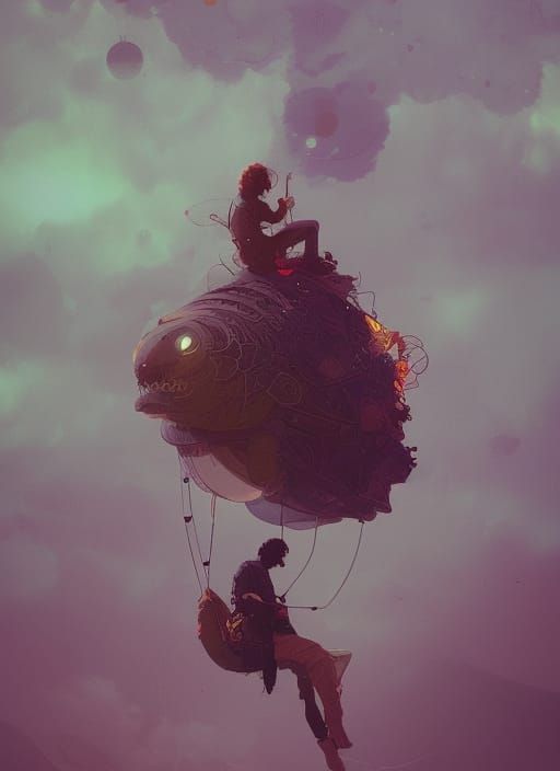 Dreamlike Cloud Creatures in Hyperdetailed Photoillustration