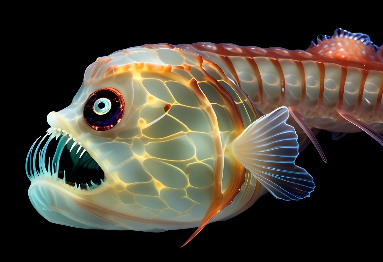 Deep Sea Viperfish with Transparent Fangs
