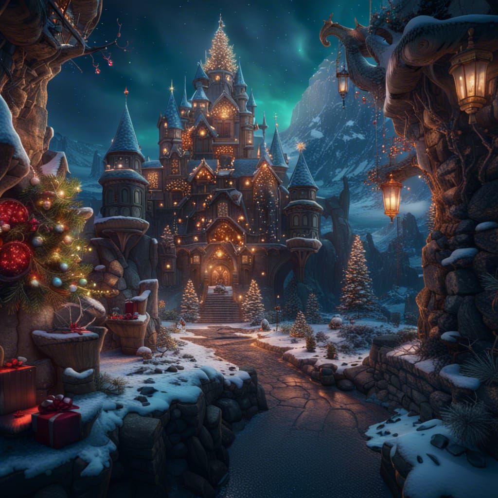 Fantastical Christmas Kingdom: Detailed Matte Painting
