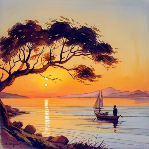 Humorous Scene in the Style of Edward Lear