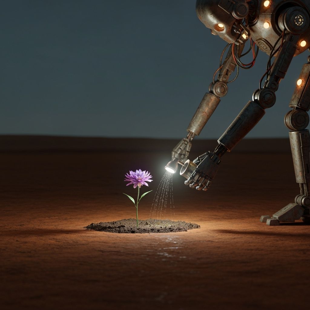 Robot Gardener on Desolate Planet