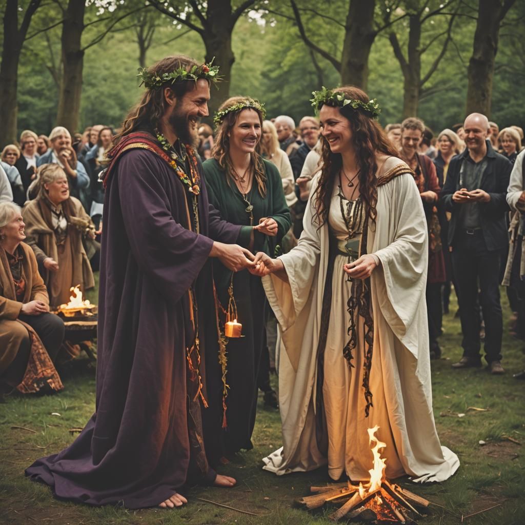 Druid couple handfasting